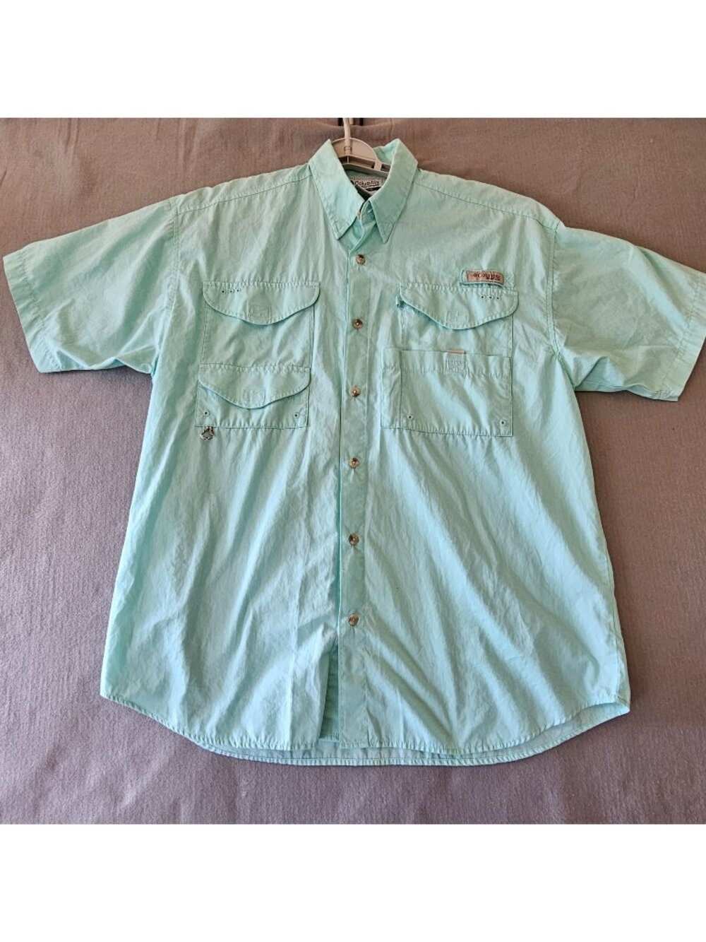 Columbia PFG Men’s Aqua Omni-Shade Fishing Vented Short-Sleeve Shirt Size M